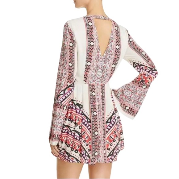 Free People Sz 4 Tegan Boarder Printed Mini Dress - Picture 8 of 13